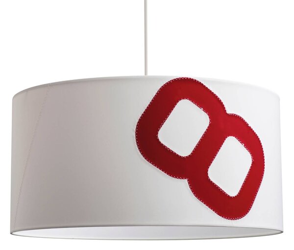 Závesná lampa Heimathafen 60 cm biela/červená