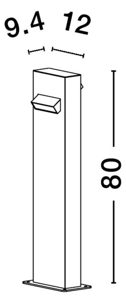 Vonkajšie LED lampa Zelda D 12 čierne – Čierna