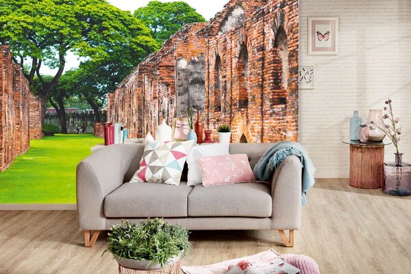 DIMEX | Vliesové fototapety na stenu Palác v Lopburi MS-5-0982 | 375 x 250 cm | zelená, oranžová, hnedá