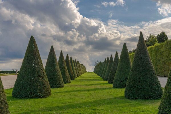 DIMEX | Vliesové fototapety na stenu Zámok Versailles III. MS-5-1173 | 375 x 250 cm | zelená, modrá, biela, šedá
