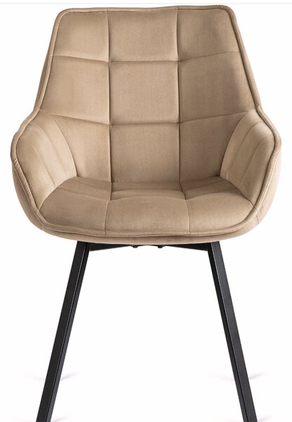 Otočná stolička LUNA béžová zamatová