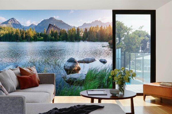 DIMEX | Vliesové fototapety na stenu Štrbské pleso MS-5-1814 | 375 x 250 cm | zelená, modrá, šedá