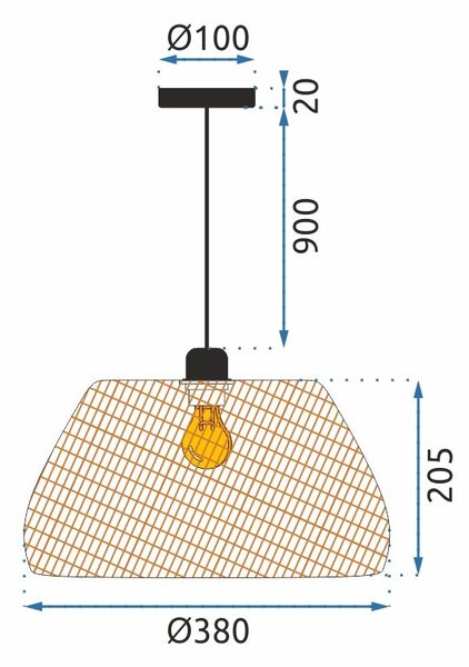 Toolight - stropné svietidlo z prírodného bambusu E27 60W APP886-1CP, hnedá, OSW-05246