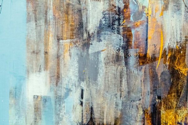 DIMEX | Vliesové fototapety na stenu Abstraktné maľované plátno MS-5-2506 | 375 x 250 cm | modrá, žltá, šedá