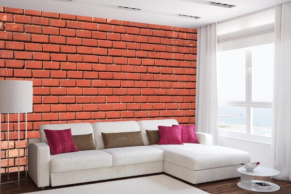DIMEX | Vliesové fototapety na stenu Dekor tehlové múry MS-5-2666 | 375 x 250 cm | červená