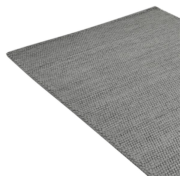 Izbový koberec sivý vlnený 160 x 230 cm obdĺžnikový tvar škandinávsky štýl