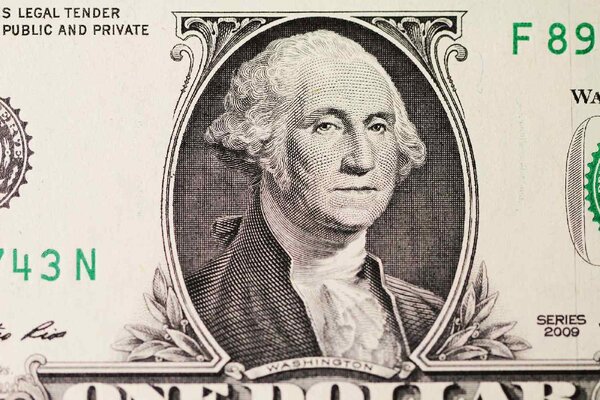 DIMEX | Vliesové fototapety na stenu George Washington na dolári MS-5-2953 | 375 x 250 cm | zelená, biela, šedá