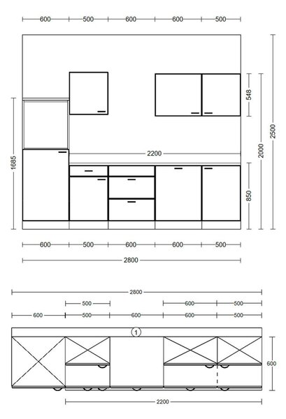 KUCHYNSKÝ BLOK 280 cm FlexWell - Online Only kuchyne, Online Only