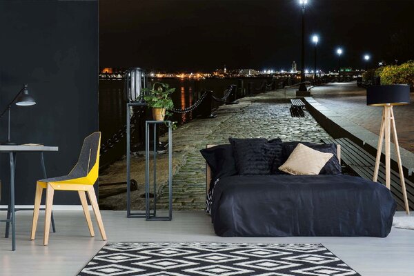 Samolepiaca vliesová fototapeta Harborwalk v Bostone 375 x 250 cm