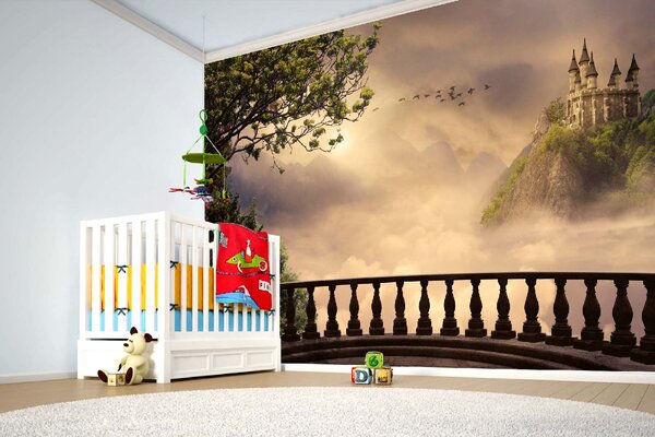Samolepiaca vliesová fototapeta Balkón hradu 375 x 250 cm