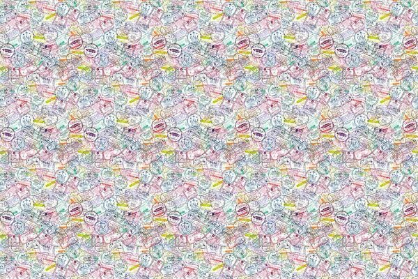 DIMEX | Vliesové fototapety na stenu Zbierka pasových známok MS-5-2121 | 375 x 250 cm | zelená, modrá, červená, biela