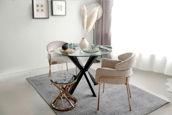 STOLIČKA S PODRÚČKAMI, zamat, taupe MID.YOU - Stoličky, Online Only