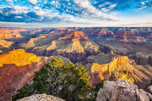 DIMEX | Vliesové fototapety na stenu Grand Canyon MS-5-1623 | 375 x 250 cm | zelená, modrá, oranžová, šedá