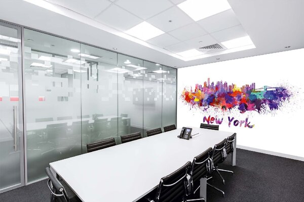 DIMEX | Vliesové fototapety na stenu New York Skyline MS-5-1527 | 375 x 250 cm | modrá, červená, biela, fialová