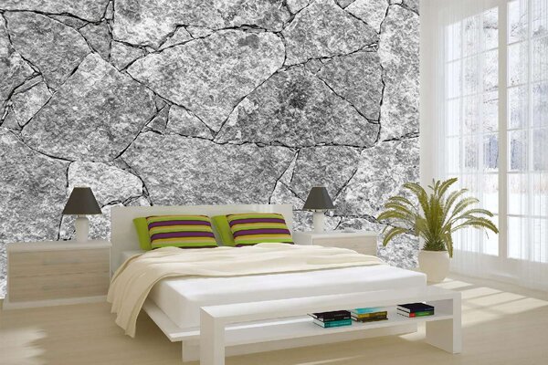 DIMEX | Vliesové fototapety na stenu Textúra šedého kameňa MS-5-2635 | 375 x 250 cm | šedá