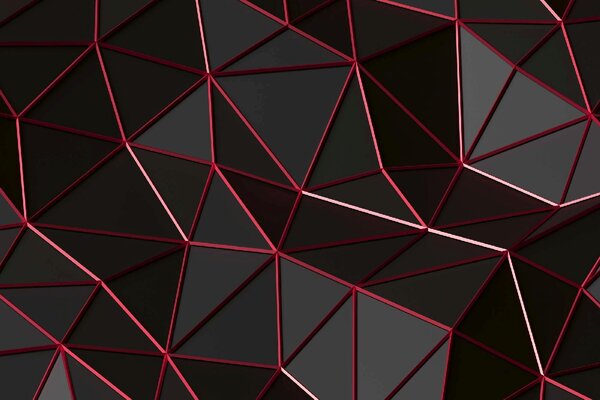DIMEX | Vliesové fototapety na stenu Futuristický polygonálny tvar MS-5-2603 | 375 x 250 cm | červená, čierna