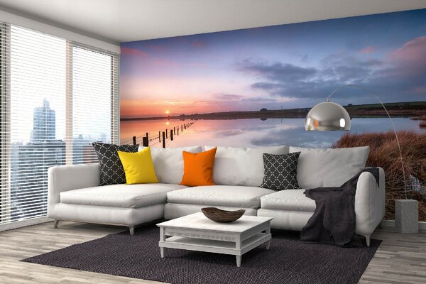 Samolepiaca vliesová fototapeta Západ slnka v Cornwalle 375 x 250 cm