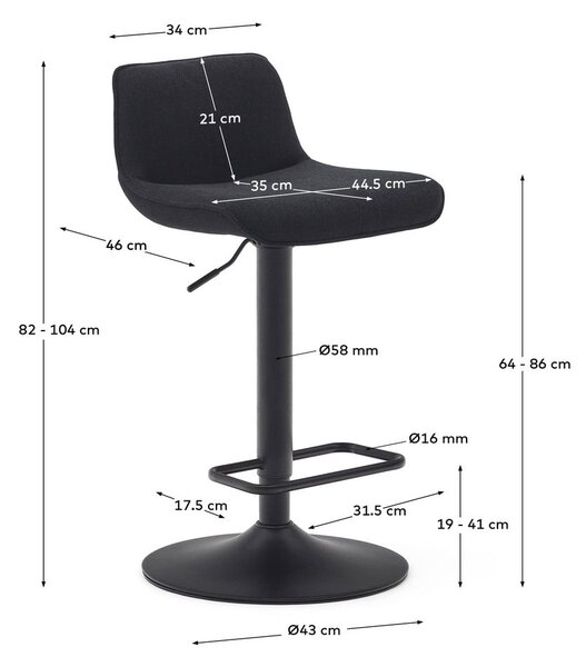 Čierne barové stoličky v súprave 2 ks 103 cm Zenda – Kave Home