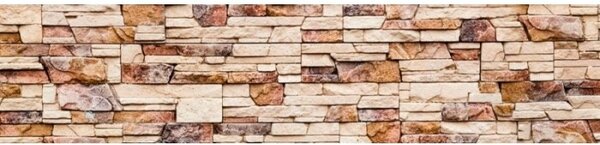 DIMEX | Fototapeta do kuchyne Kamenný múr KI-260-088 | 260 x 60 cm | béžová