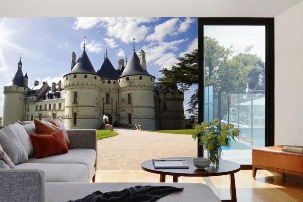 DIMEX | Vliesové fototapety na stenu Zámok Chambord II. MS-5-1080 | 375 x 250 cm | zelená, modrá, béžová
