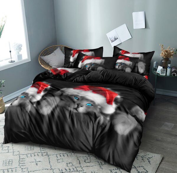 Dekorstudio Vianočné posteľné obliečky PEB-707 Rozmer posteľných obliečok: Šírka x Dĺžka: 140x200cm + 1ks 70x80 cm