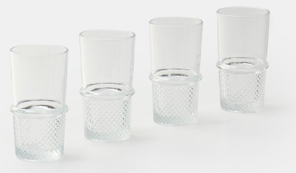 Sinsay - Súprava pohárov s reliéfnym vzorom 4 pack - clear