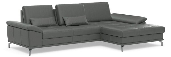 ROHOVÁ SEDAČKA, koža, antracitová Sit & More - Sedačky, Online Only