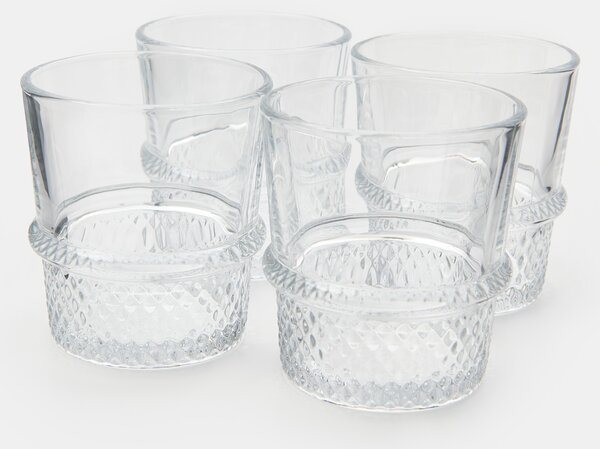 Sinsay - Sada pohárov s ryhovaním 4 pack - clear