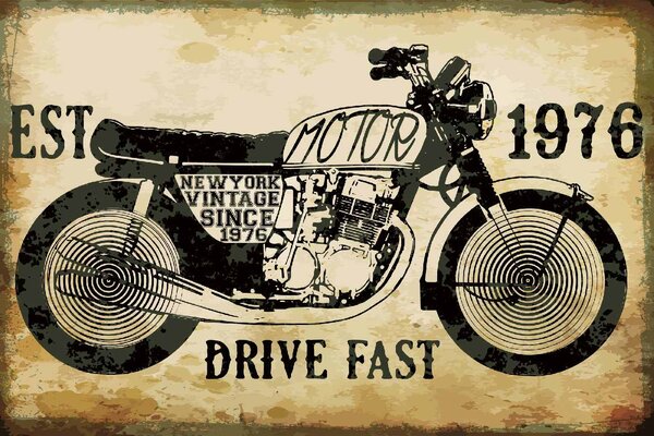 Samolepiaca vliesová fototapeta Retro motocyklový plagát 375 x 250 cm