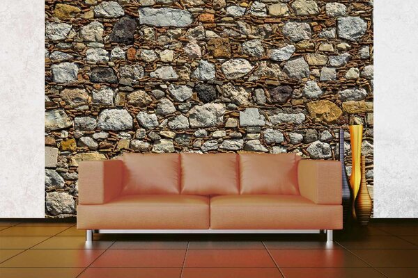 DIMEX | Vliesové fototapety na stenu Prírodný obklad MS-5-2378 | 375 x 250 cm | biela, čierna, oranžová, hnedá