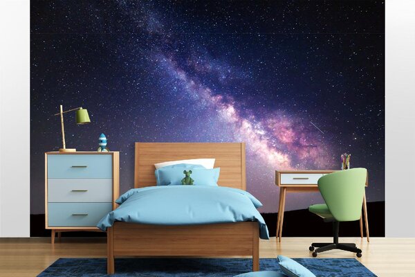 DIMEX | Vliesové fototapety na stenu Galaxia Mliečna dráha MS-5-2282 | 375 x 250 cm | fialová, čierna, ružová