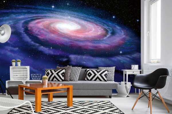 DIMEX | Vliesové fototapety na stenu Špirálna galaxia MS-5-2283 | 375 x 250 cm | fialová, čierna, ružová