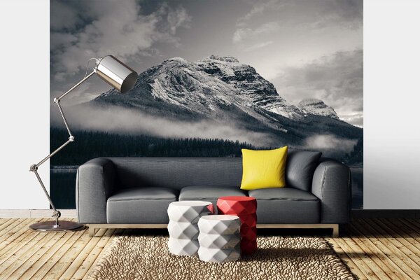 DIMEX | Vliesové fototapety na stenu Zasnežené hory MS-5-1656 | 375 x 250 cm | biela, čierna
