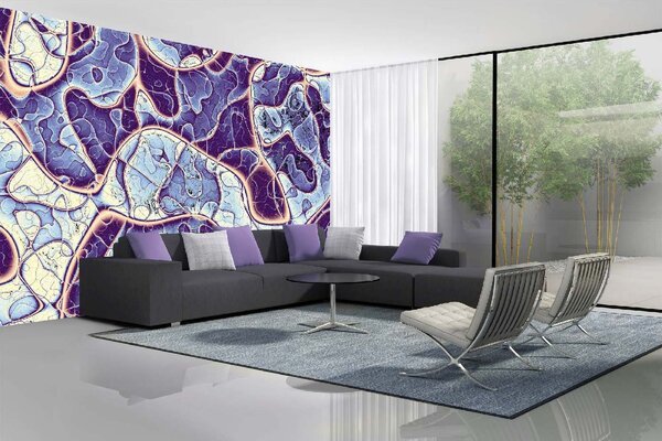 DIMEX | Vliesové fototapety na stenu Modrá mramorová textúra MS-5-2524 | 375 x 250 cm | modrá, fialová, ružová