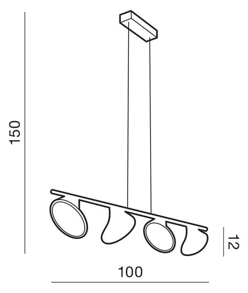 Moderný luster Clamor – Čierna