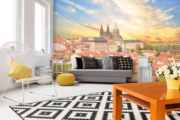 DIMEX | Vliesové fototapety na stenu Katedrála sv. Víta IV. MS-5-1129 | 375 x 250 cm | zelená, modrá, červená, béžová, žltá, hnedá