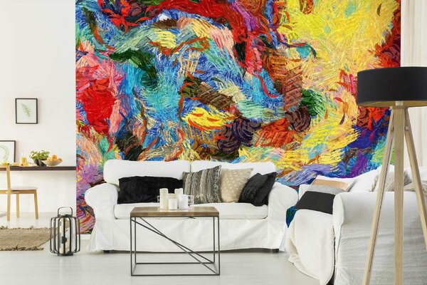 DIMEX | Vliesové fototapety na stenu Abstraktné pozadia MS-5-2028 | 375 x 250 cm | modrá, červená, žltá