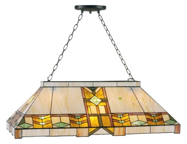 Štýl Tiffany – závesná lampa Eddart, Viacfarebné, Obývacia izba / jedáleň, Sklo, Tiffany, Závesné svietidlo