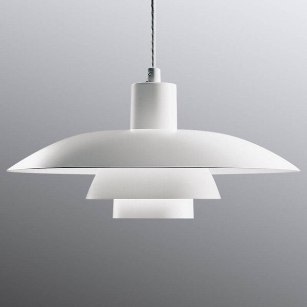 Louis Poulsen, PH 4/3 – dizajnová lampa, 40 cm, Biela / opálová, Obývacia izba / jedáleň, Hliník, Dizajn, Závesné svietidlo