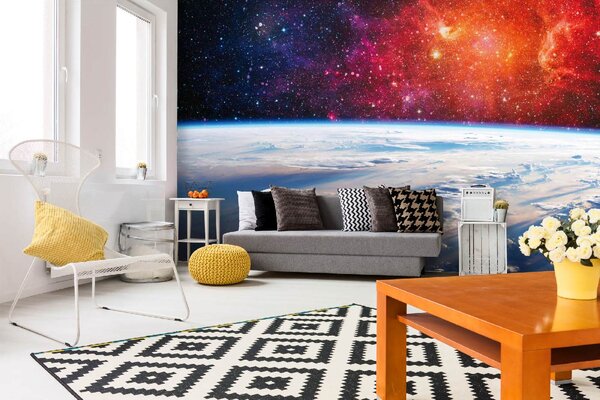 DIMEX | Vliesové fototapety na stenu Hlboký vesmír MS-5-2284 | 375 x 250 cm | modrá, červená, biela, čierna
