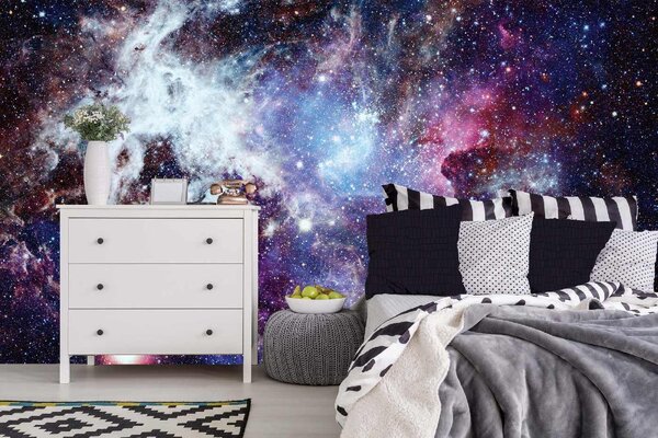 DIMEX | Vliesové fototapety na stenu Abstraktný vesmír MS-5-2300 | 375 x 250 cm | fialová, čierna, šedá, ružová
