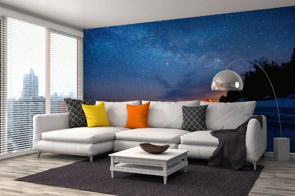 DIMEX | Vliesové fototapety na stenu Hviezdna obloha MS-5-2316 | 375 x 250 cm | modrá, čierna, oranžová