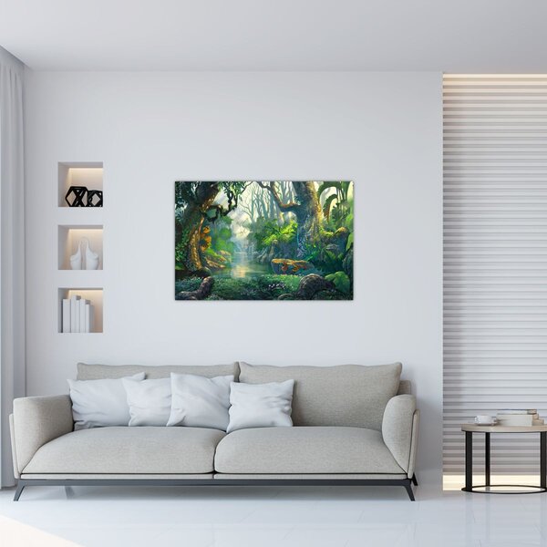 Obraz - Ilustrácia tropického lesa (90x60 cm)