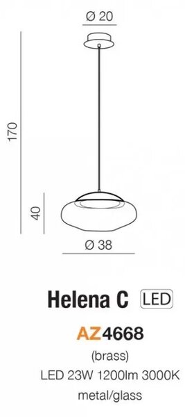 Dizajnový luster Helena C – Zlatá