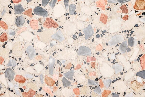DIMEX | Vliesové fototapety na stenu Terrazzo podlahová textúra MS-5-2348 | 375 x 250 cm | modrá, červená, biela, oranžová