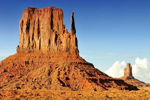 DIMEX | Vliesové fototapety na stenu Unikátny Monument Valley MS-5-1673 | 375 x 250 cm | modrá, oranžová
