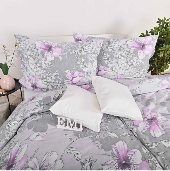 Flanelové obliečky Violet EMI, Štandardný set jednolôžko obsahuje 1x 140x200 + 1x 70x90