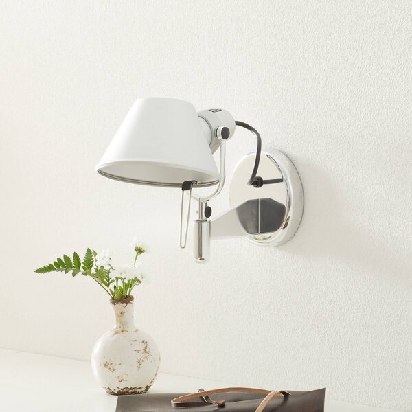 Dizajnové nástenné svetlo Artemide Tolomeo Faretto, Hliník / sivá / zinok, Chodba, Hliník, Dizajn, Nástenné bodové svietidlo