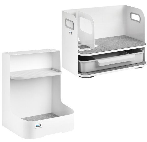Stolový organizér so zásuvkou Ergo Office, biely, max. 10 kg, ER-440 + organizér pod stôl ER-442