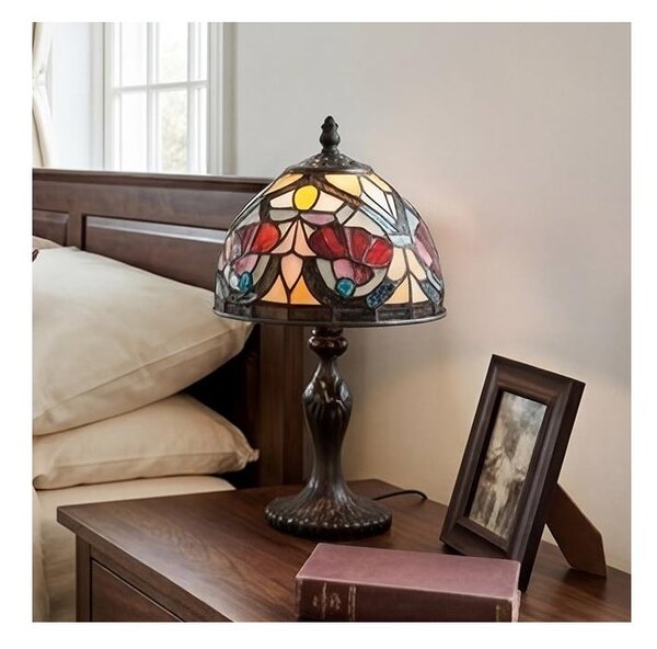 Quoizel QZ-LARISSA-TL-S - Stolná lampa Tiffany LARISSA 1xE14/40W/230V